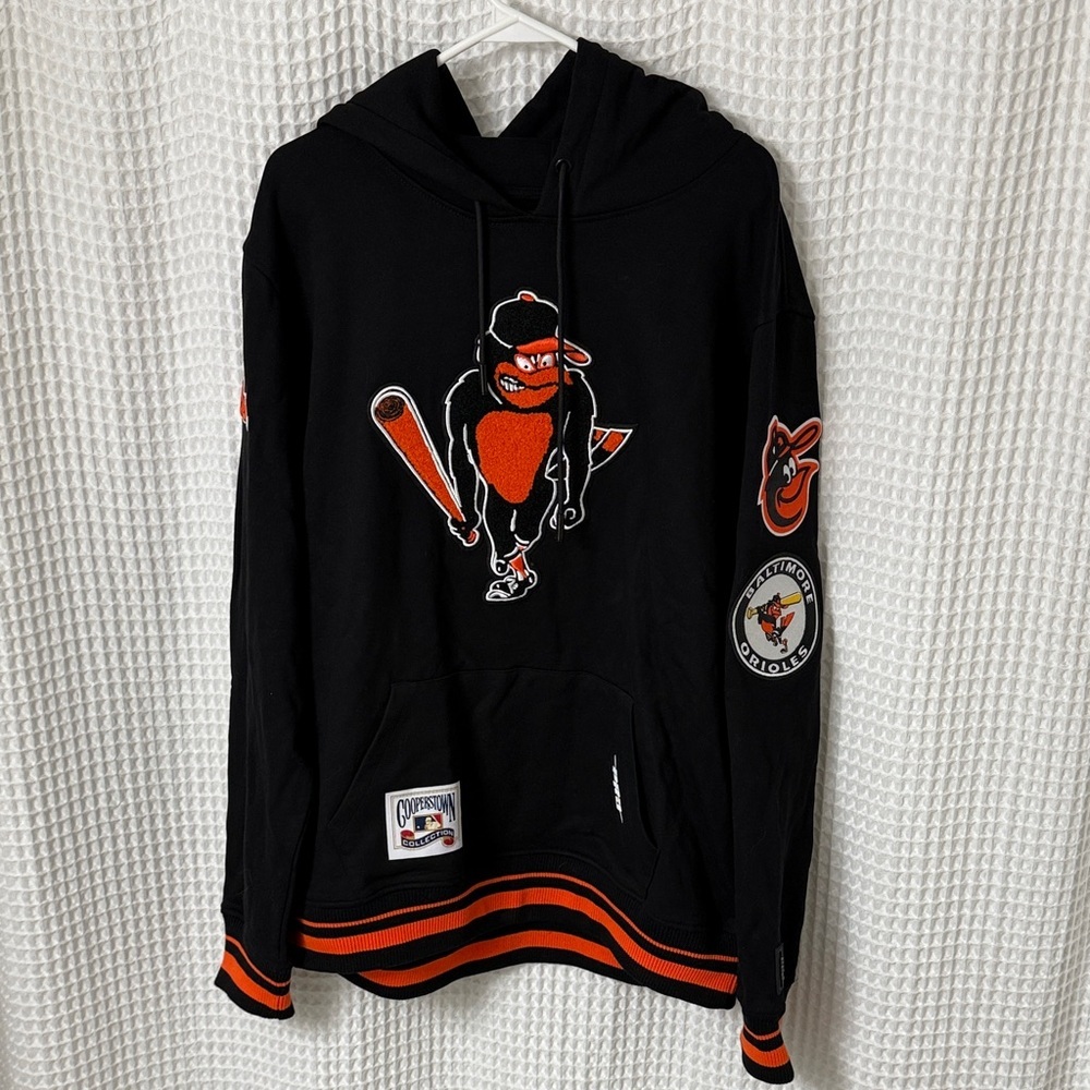 NWT PRO STANDARD BALTIMORE ORIOLES MENS BLACK RETRO CLASSIC FASHION HOOD - XL